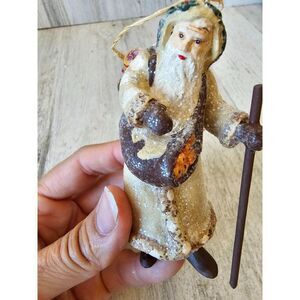 Glitter Santa bag white fruit ornament Xmas tree